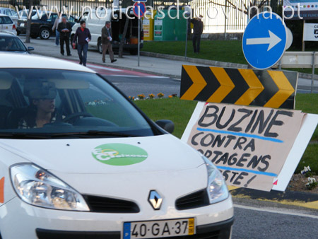 Manifestação contra portagens no Pelourinho